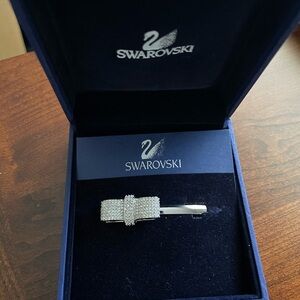 Swarovski Clear Crystal Sliver Tone Hair Barrette